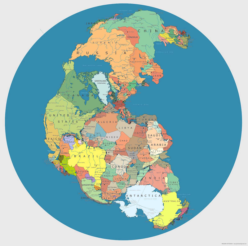 Pangea;así seria el mundo en un solo continente. Pangea es el supercontinente que existió hace 200 millones de años, que agrupaba la mayor parte de las tierras emergidas del planeta.