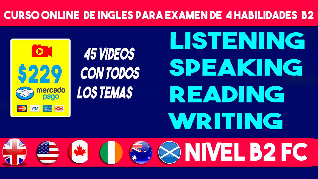 Curso para examen de inglés de 4 HABILIDADES B2 para titulación en IPN UNAM UAM 